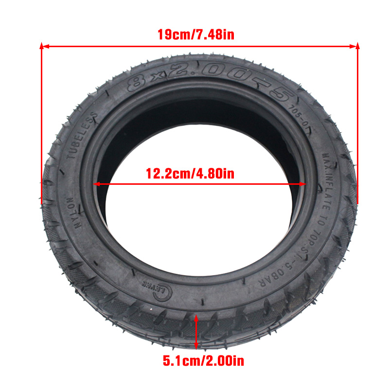 Pneu Sem Câmara 8x2.00-5 e Cub - Scooter Tire avaliação e preço